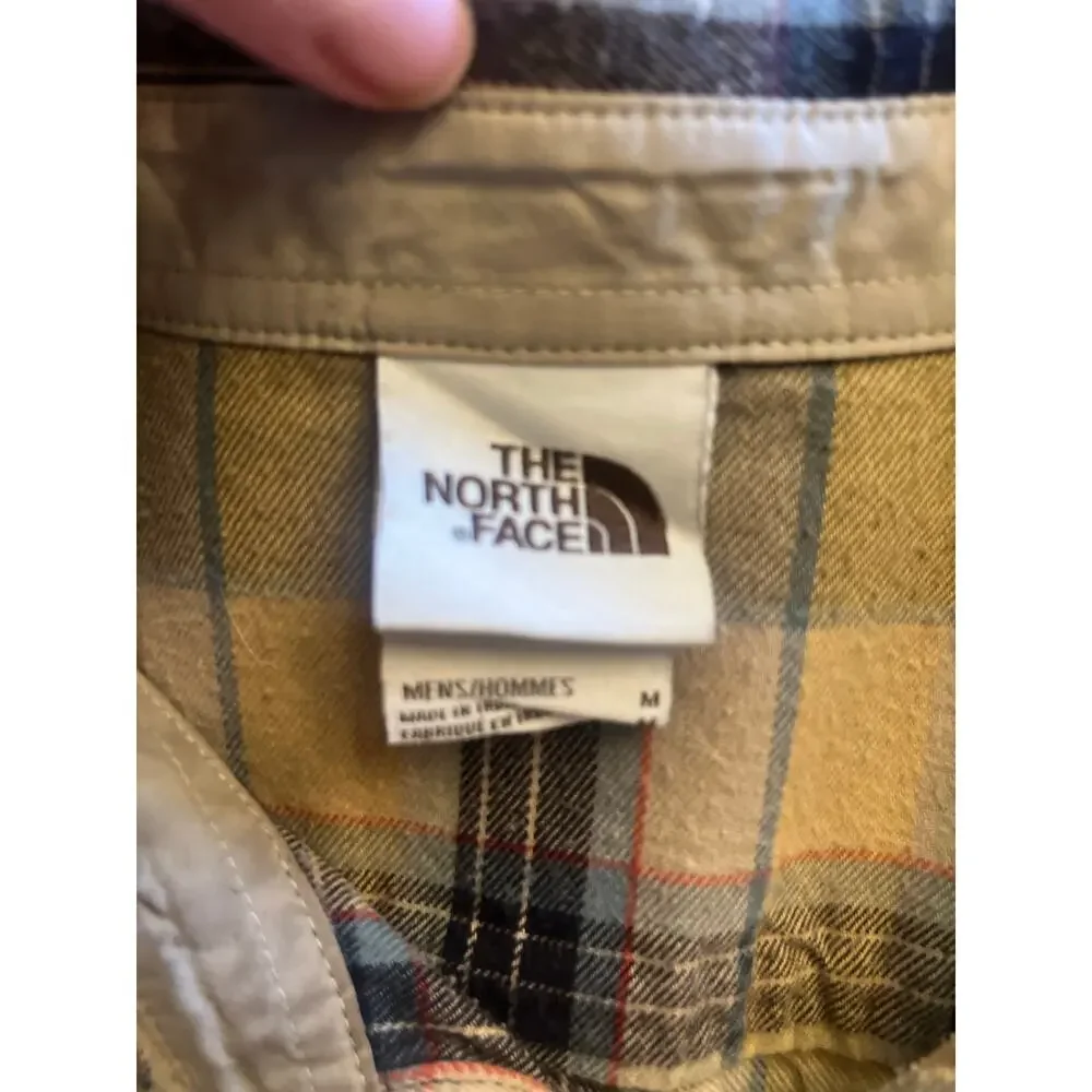 THE NORTH FACE MENS LONG SLEEVE BUTTON DOWN PLAID FLANNEL SIZE M